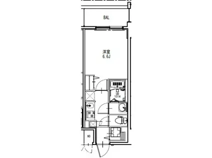 S-RESIDENCE金山EPURE(1K/4階)の間取り写真