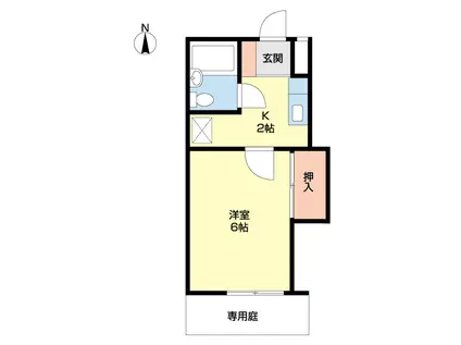 メゾンフェリス栄谷(1K/1階)の間取り写真