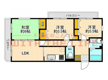 メゾンドール荒木(3LDK/3階)の間取り写真