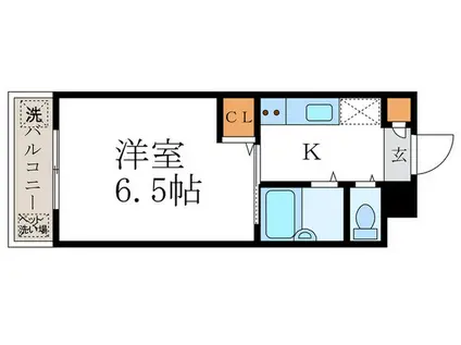 ANNIVERSARY・K(1K/2階)の間取り写真