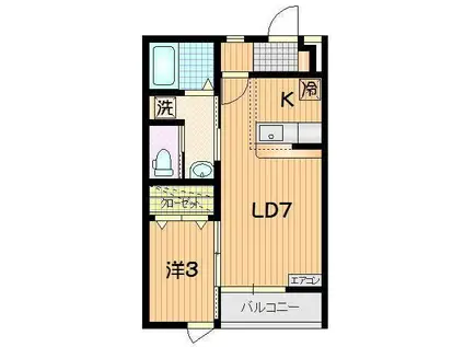 サニーキャッスル(1LDK/1階)の間取り写真