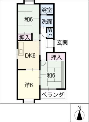 メゾンドアイン(3DK/2階)の間取り写真