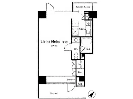 パークアクシス渋谷(1LDK/3階)の間取り写真