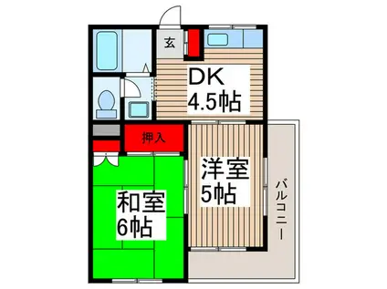 おうぎハイツ(2DK/3階)の間取り写真