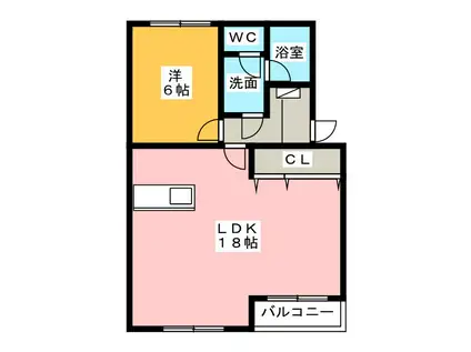 フェニックスII(1LDK/1階)の間取り写真