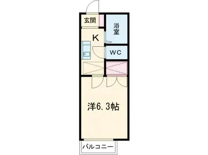 パルテネール中野(1K/1階)の間取り写真