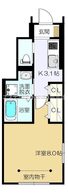 GRAN HILLS SUWA(1K/1階)の間取り写真