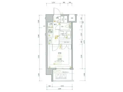 マキシヴ関内(1K/7階)の間取り写真