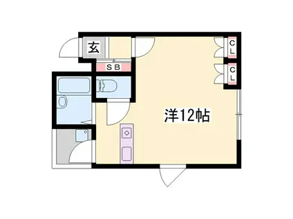 ISM I(ワンルーム/2階)の間取り写真