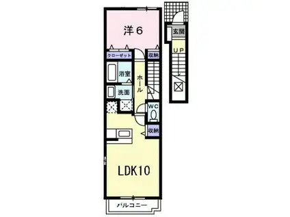 ラナコッタ(1LDK/2階)の間取り写真