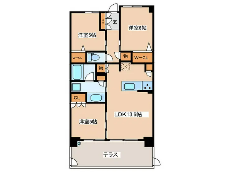シティハウス調布 1階階 間取り