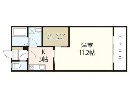 グリーンヒル吉村Ⅲ(1K/3階)の間取り写真