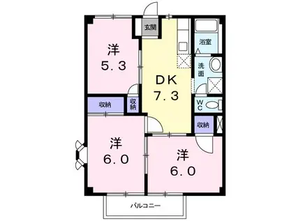 ニューシティ安本(3DK/2階)の間取り写真