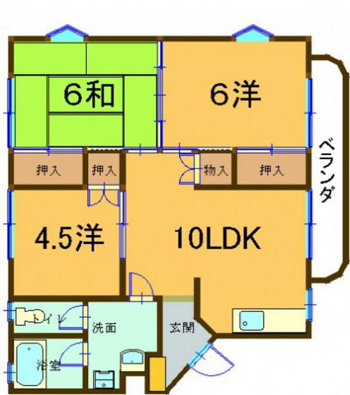 メゾンド温品(3LDK/3階)の間取り写真