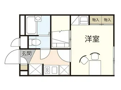 レオパレスESPOIR ASAHI(1K/2階)の間取り写真