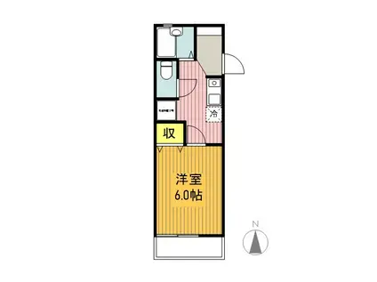 ル・ポミエV(1K/1階)の間取り写真