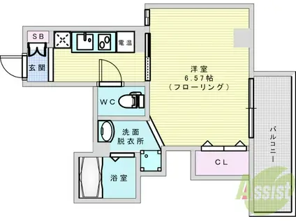 みおつくし十三(1K/3階)の間取り写真