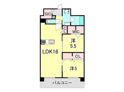 エクセルハイム東灘(2LDK/4階)の間取り写真