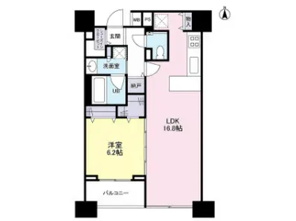 パークフラッツ中目黒(1LDK/11階)の間取り写真