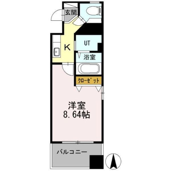 ユーレジデンス名駅南(1K/8階)の間取り写真