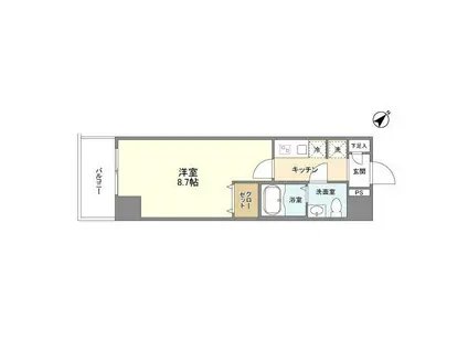 アルファコート王子2(1K/4階)の間取り写真