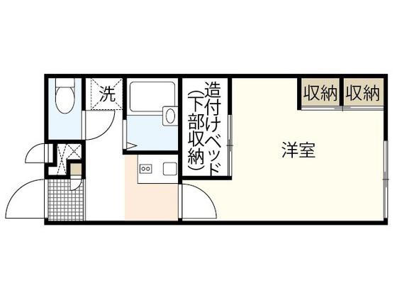 レオパレスシェルムーンII(1K/2階)の間取り写真