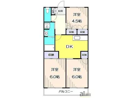 リエス清瀬旭が丘(3DK/1階)の間取り写真