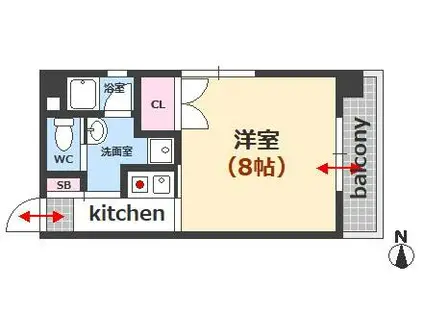 アイビーガッセ蔦本(1K/3階)の間取り写真