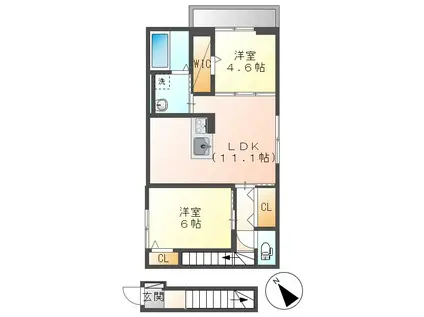 エルド―ル(2LDK/2階)の間取り写真