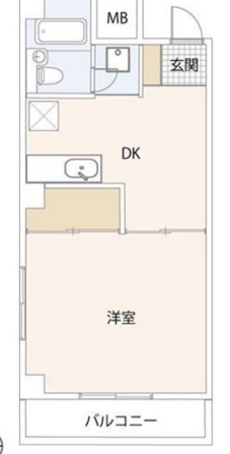 ハイブリッジA(1DK/2階)の間取り写真