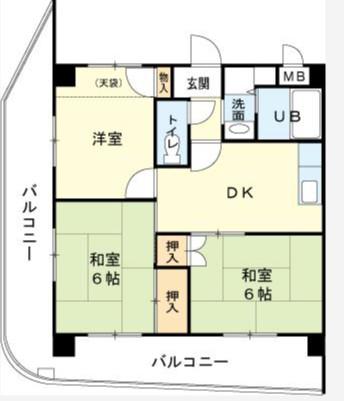 ロイヤルコーポ高砂(3DK/4階)の間取り写真