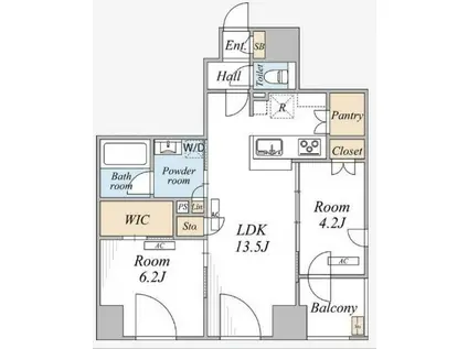THE MAYFAIR(2LDK/14階)の間取り写真