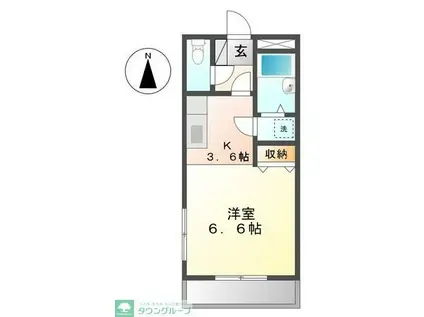 サンフラワー湘南(1K/2階)の間取り写真