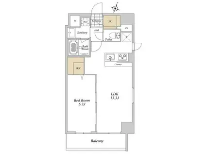 LEGARE(1LDK/7階)の間取り写真