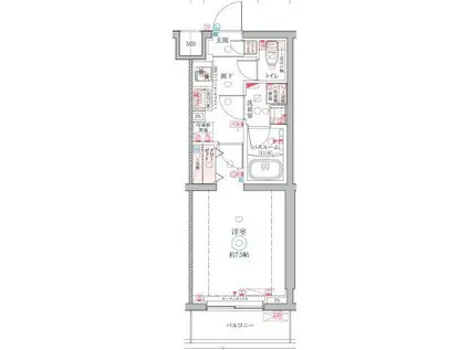 クレヴィスタ高砂(1K/1階)の間取り写真
