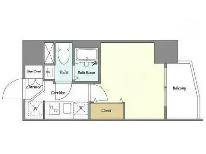 LA DOUCEUR四ツ木ウエスト(1K/13階)の間取り写真