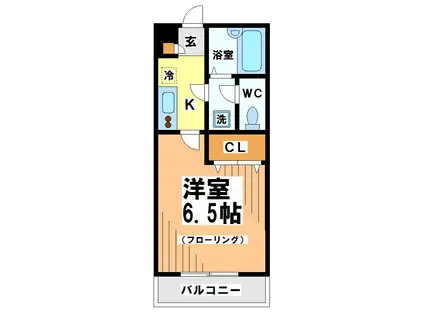 スカイキープ明大前(1K/1階)の間取り写真