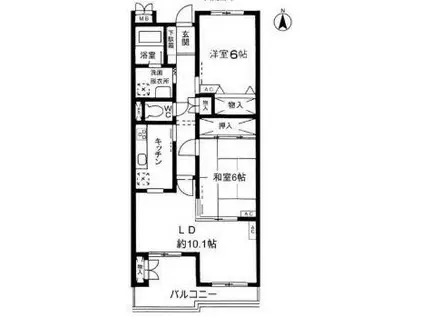 クリア砧公園(2LDK/5階)の間取り写真