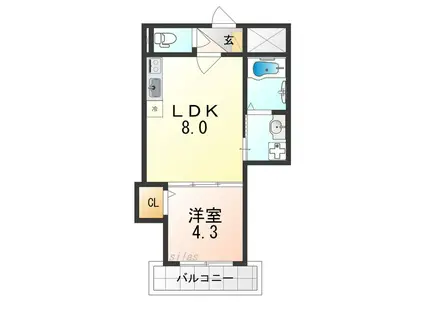 七道ハウス(1LDK/2階)の間取り写真