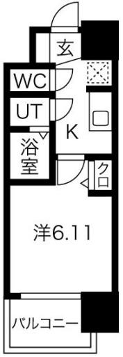プレサンス南堀江(1K/7階)の間取り写真