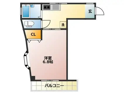 ヴァルツ(1K/3階)の間取り写真