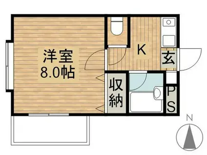 広瀬町S-1ビル(1K/2階)の間取り写真