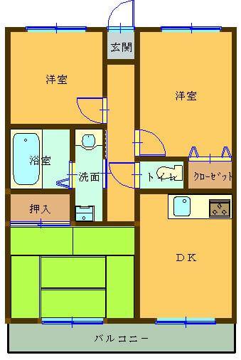 蒲田ハイツ(3DK/2階)の間取り写真