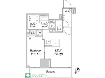 ルミーク北品川(1LDK/6階)の間取り写真