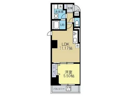 MAISON M.K(1LDK/10階)の間取り写真