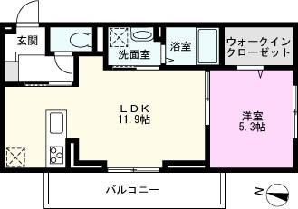 カーサ ルビア(1LDK/2階)の間取り写真