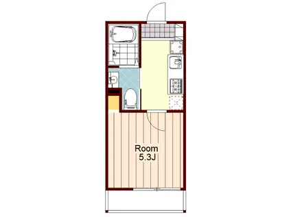 セレソひばりヶ丘(1K/2階)の間取り写真