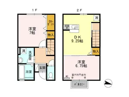 HANGLOOSE(2DK/1階)の間取り写真