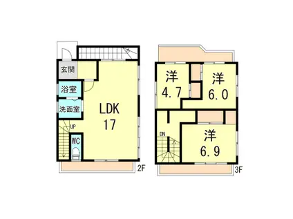あねもねビル(3LDK/2階)の間取り写真