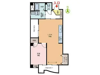 レイクランド春山(1LDK/3階)の間取り写真